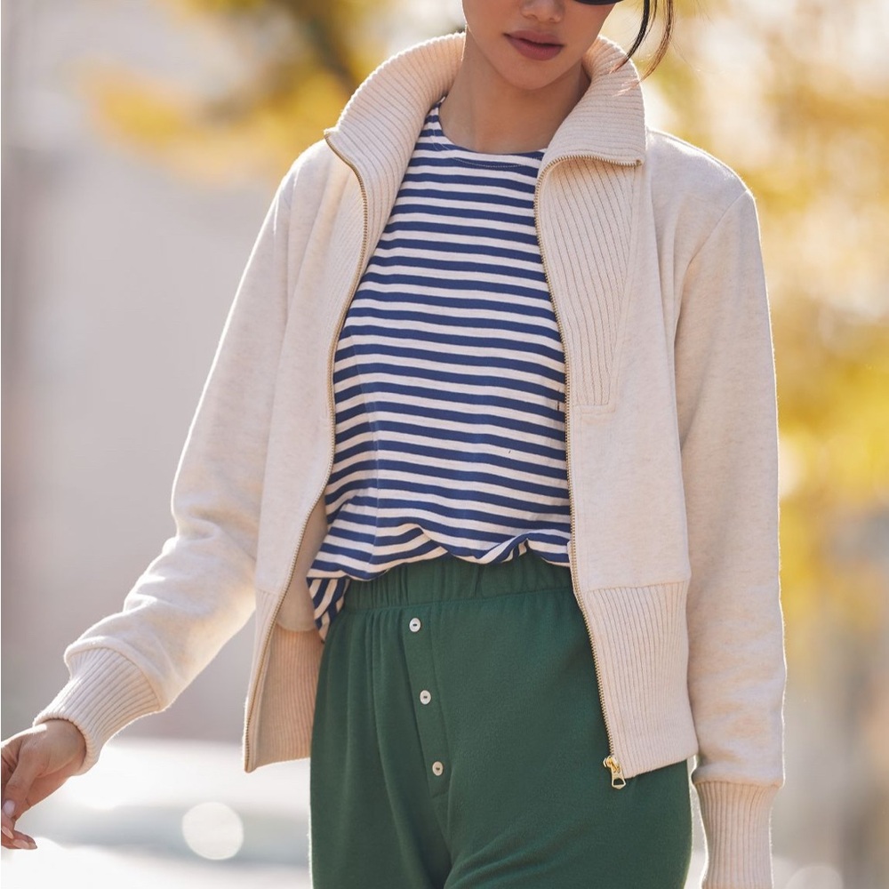 Varley Alisa Zip Up Knit Sweater Jacket